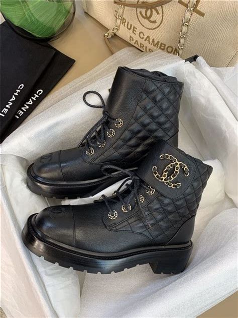 black chanel sneakers replica|Chanel combat boots dupe.